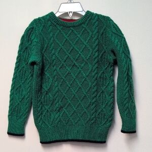 Mini Borden Kelly Green Cable Sweater, Size 4-5Y 110cm
